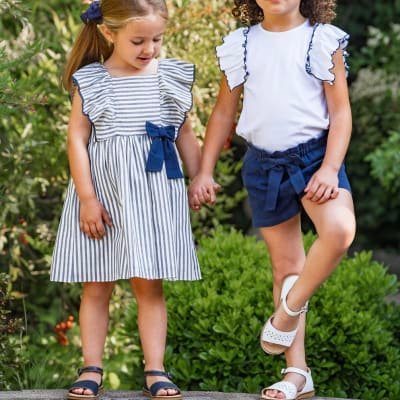 Vestido listado azul